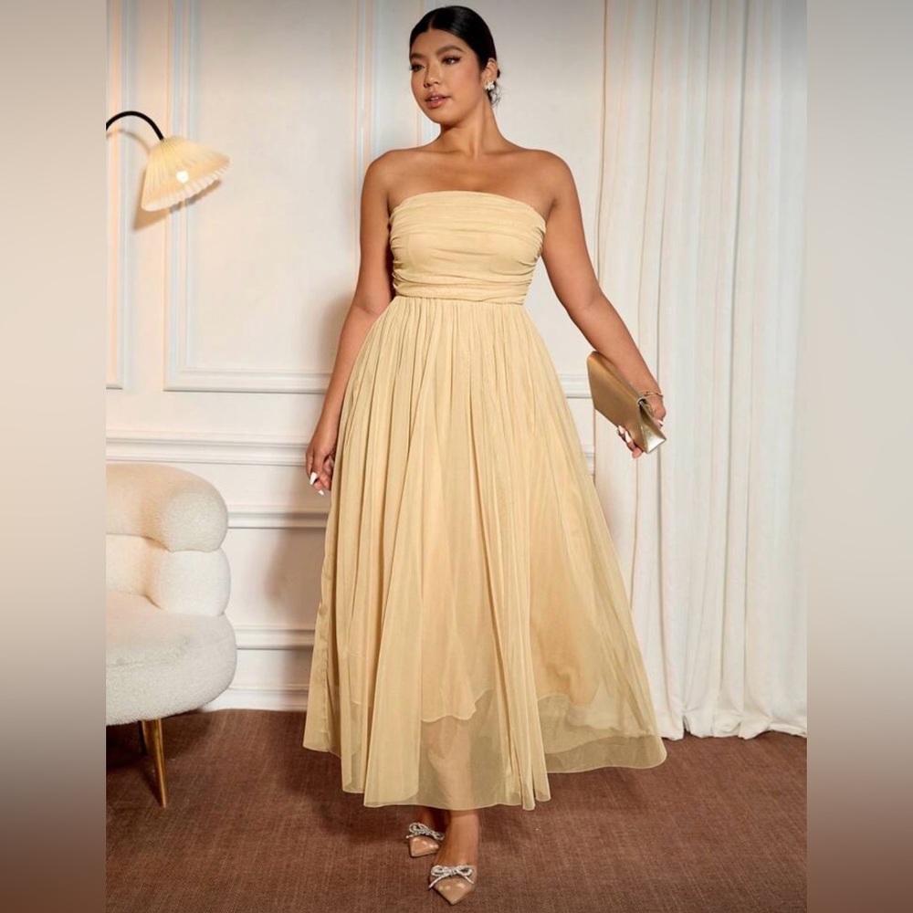 Strapless Apricot Dress